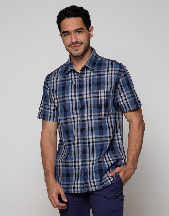 Cardinal Jeans Kemeja Lengan Pendek Print Gingham