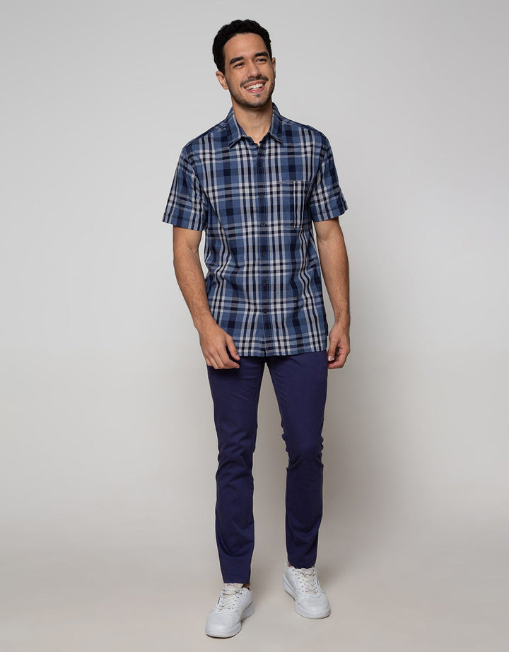 Cardinal Jeans Kemeja Lengan Pendek Print Gingham