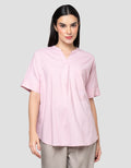 Cardinal Femme Lengan Pendek V-Neck Blouse Wanita