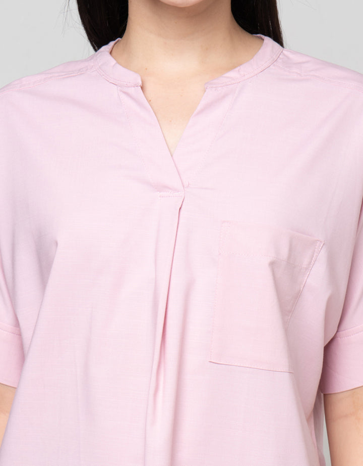Cardinal Femme Lengan Pendek V-Neck Blouse Wanita
