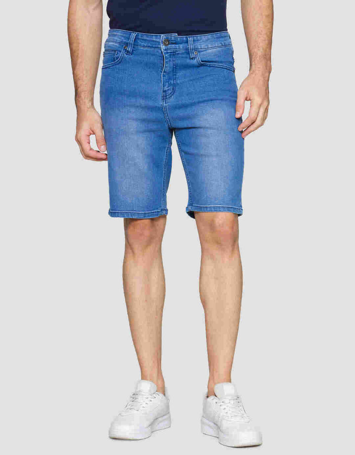 Nevada Basic Slim Fit Celana Pendek Denim Pria