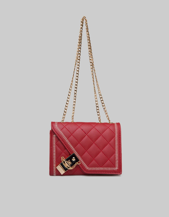 Huer Elye Quilted Flap Sling Bag
