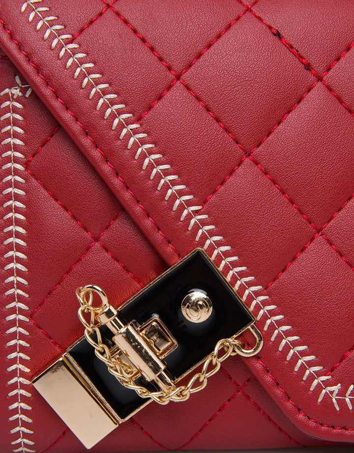 Huer Elye Quilted Flap Sling Bag