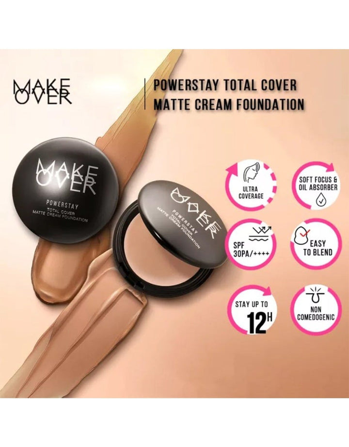 MAKE OVER Powerstay Total Cover Matte Cream Foundation N10 Marble 12 g