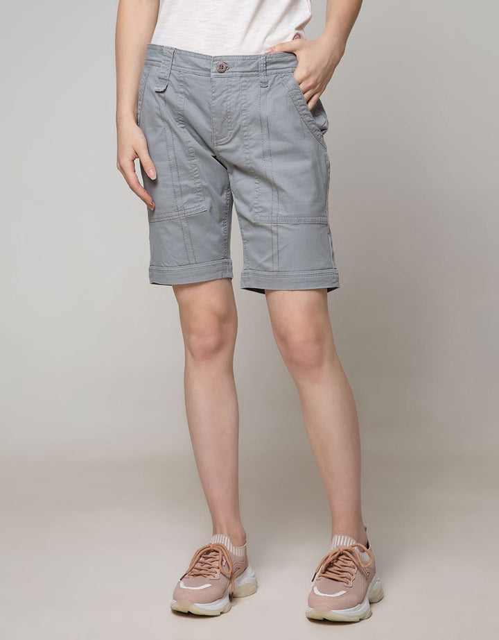 Cardinal Girl Stitching Zipper Short Pants