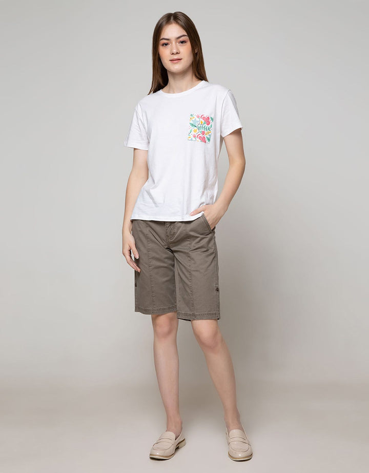 Cardinal Girl Vertical Stitching Short Pants