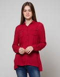 Cardinal Girl Long Slevee Shirt With Pocket