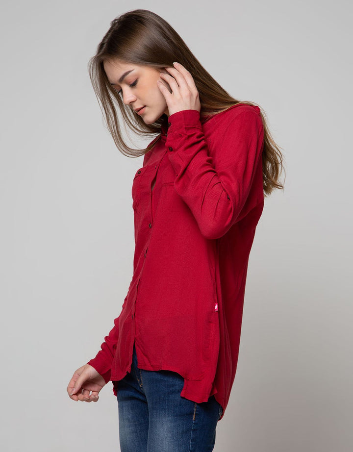 Cardinal Girl Long Slevee Shirt With Pocket