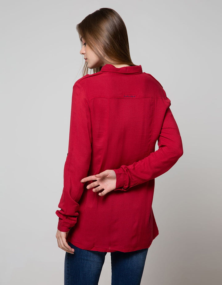 Cardinal Girl Long Slevee Shirt With Pocket