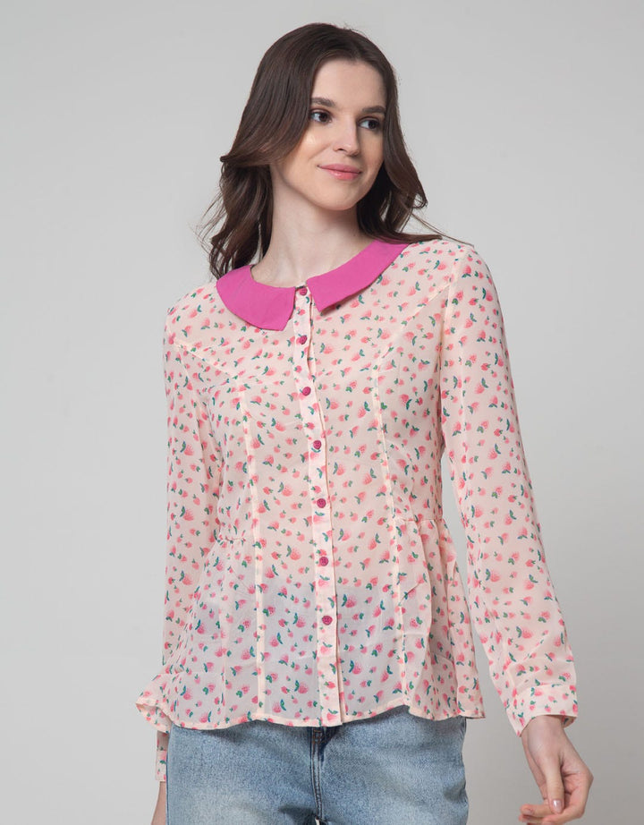Ninety Degrees Blouse Wanita Motif Strawberry