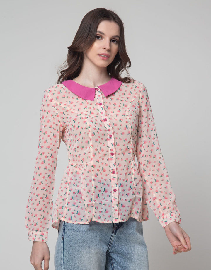 Ninety Degrees Blouse Wanita Motif Strawberry