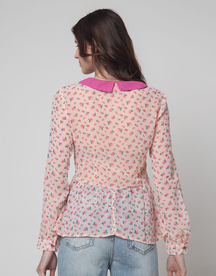 Ninety Degrees Blouse Wanita Motif Strawberry