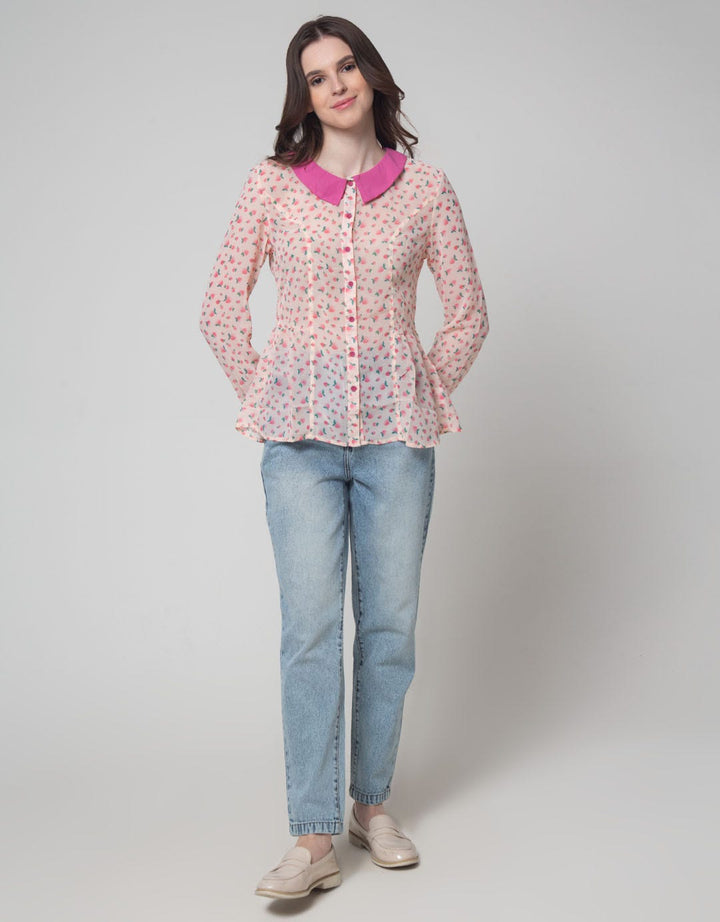 Ninety Degrees Blouse Wanita Motif Strawberry