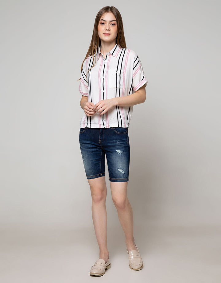 Cardinal Girl Short Denim Pants Skinny Rebel