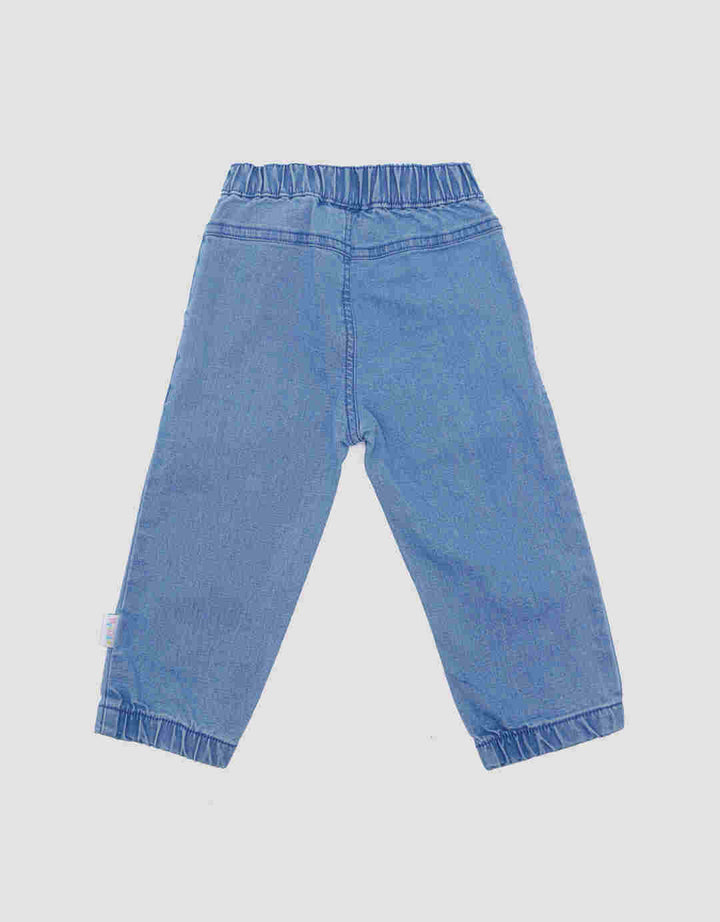 Pipiniko Round Flower Girls Denim Long Pants