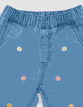 Pipiniko Round Flower Girls Denim Long Pants