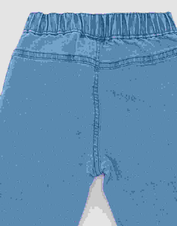 Pipiniko Round Flower Girls Denim Long Pants