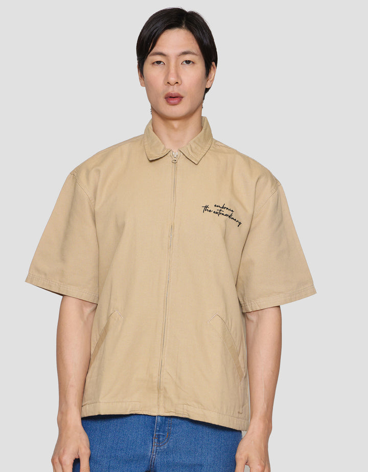 Nevada Workwear Zipper Embroidery Marsoto Kemeja Pria