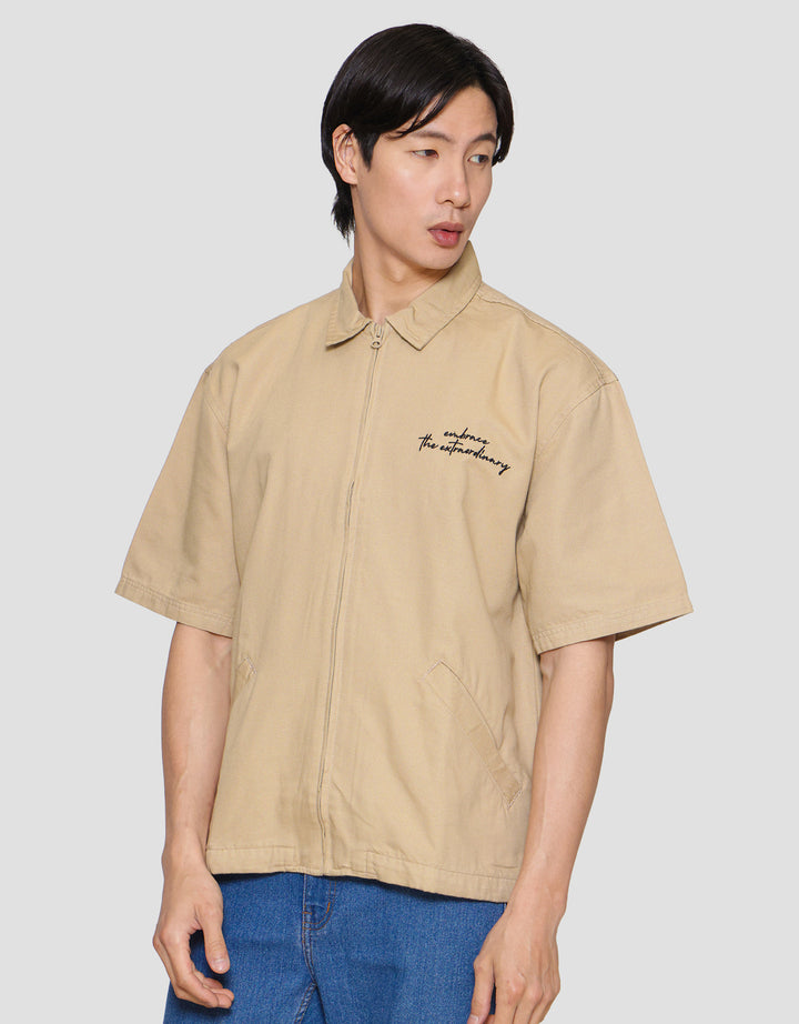 Nevada Workwear Zipper Embroidery Marsoto Kemeja Pria