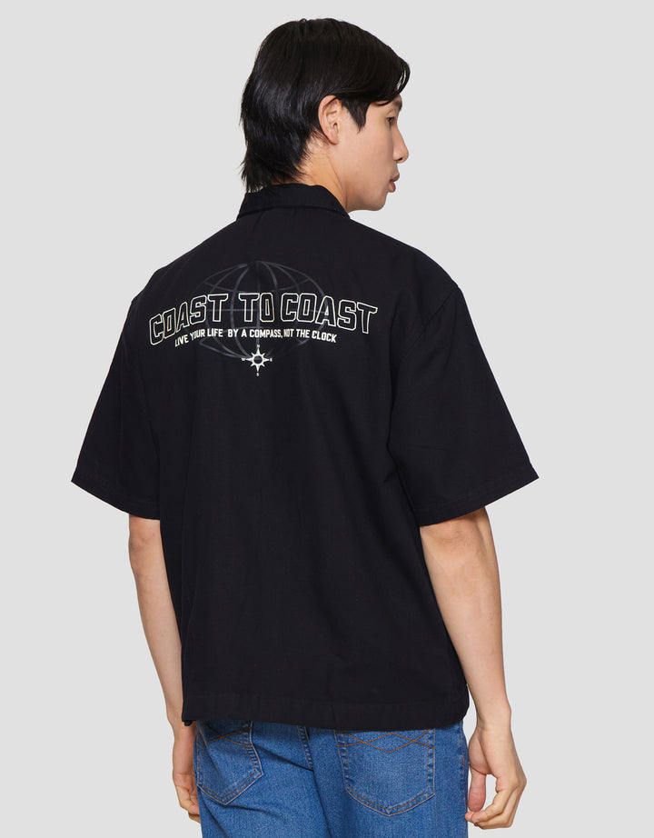 Nevada Workwear Zipper Embroidery Marsoto Kemeja Pria