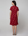 Details Short Sleeve Midi Dress Print