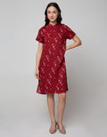 Details Short Sleeve Midi Dress Print