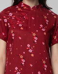 Details Short Sleeve Midi Dress Print