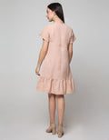 Details Short Sleeve Midi Dress Solid