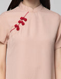 Details Short Sleeve Midi Dress Solid