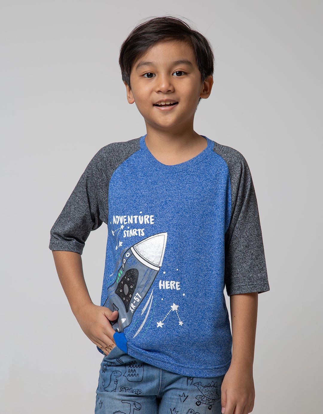 Little M 3/4 Raglan T-Shirt Rocket Siro