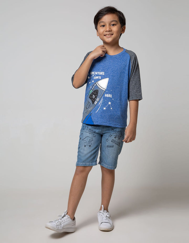 Little M 3/4 Raglan T-Shirt Rocket Siro