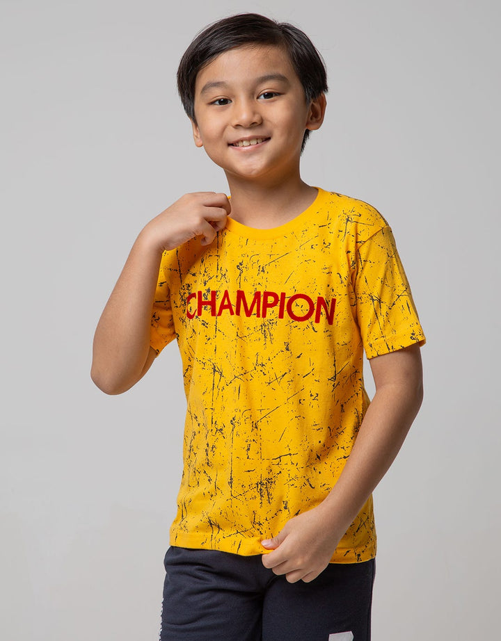 Little M Short Sleeve T-Shirt Fullprint Splash Flocking Champion