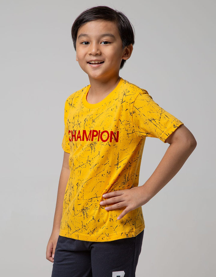 Little M Short Sleeve T-Shirt Fullprint Splash Flocking Champion