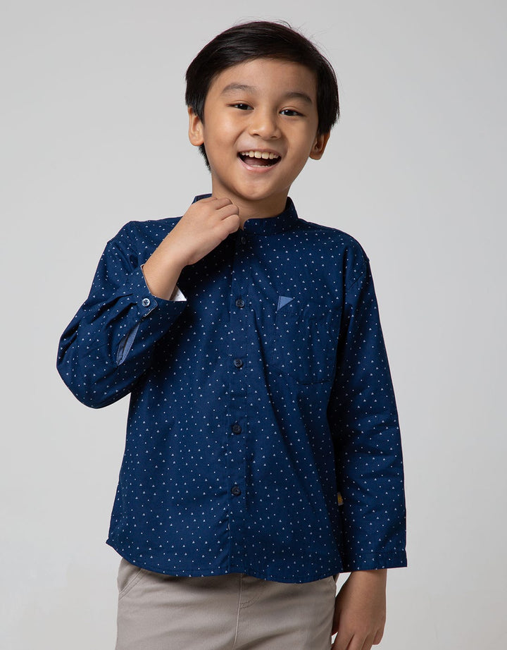 Little M Long Sleeve Shirt Hai Fullprint Segitiga