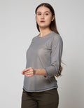 Details Long Sleeve T-Shirt Top Doubleface Stripe