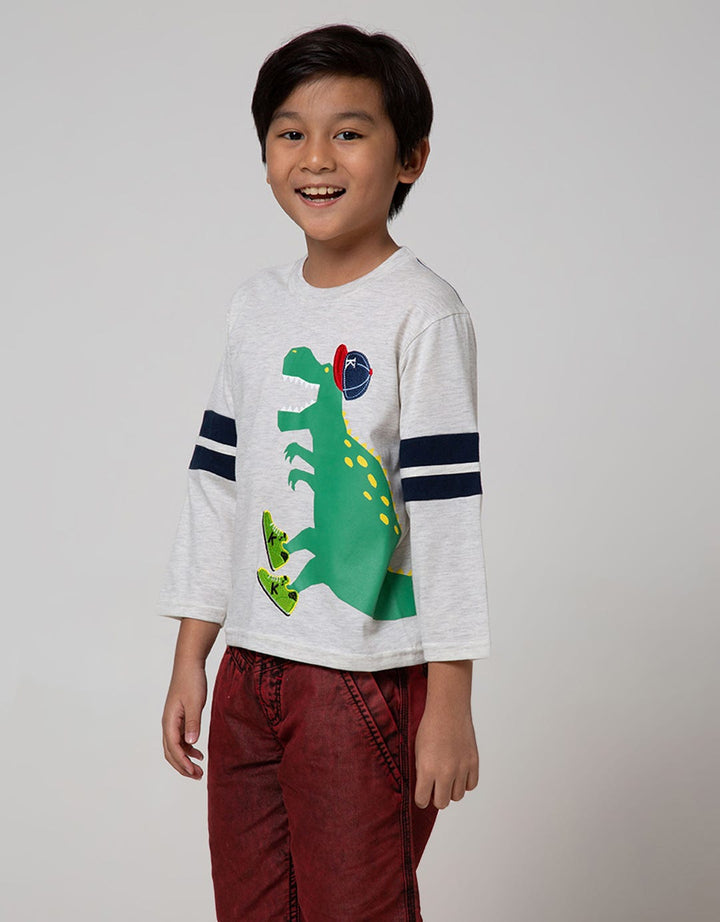 Little M Long Sleeve T-Shirt Dino Bordir
