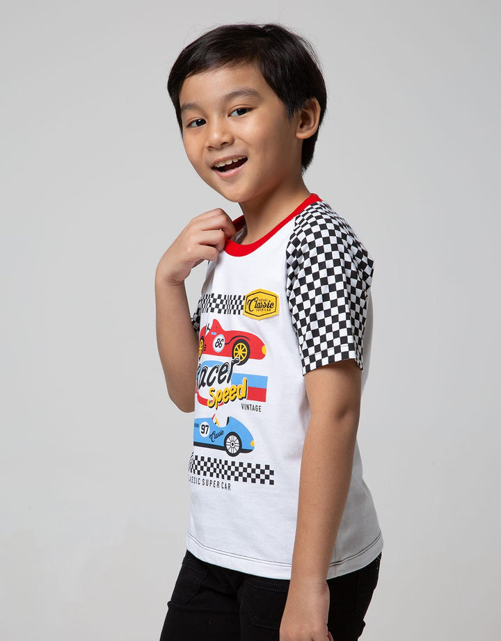 Little M Short Sleeve Raglan T-shirt Racing Car