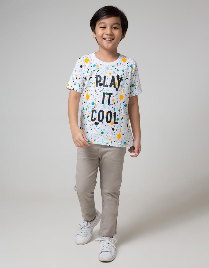 Little M Short Sleeve T-Shirt Fullprint Splash Play It Cool