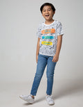 Little M Short Sleeve T-shirt Fullprint Typography Brushstroke