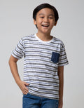 Little M Short Sleeve T-shirt Stripe Pockets