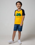Little M Short Sleeve T-shirt Raglan Dino Towel