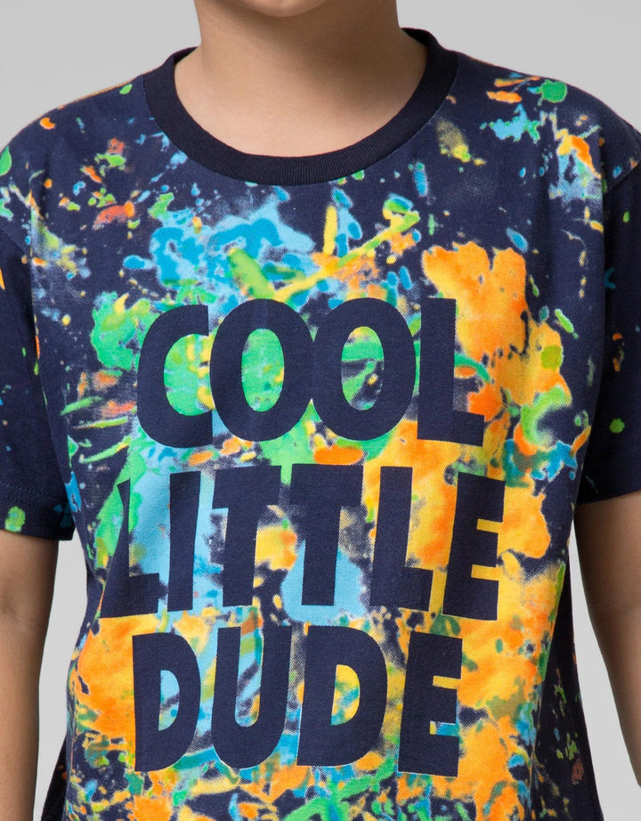 Little M Short Sleeve T-Shirt Fullprint Splash Cool Little Dude