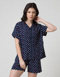 Nevada Short Sleeve Pyjama Shorts Pants Cat Poka