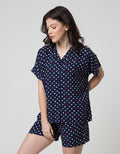 Nevada Short Sleeve Pyjama Shorts Pants Cat Poka