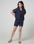 Nevada Short Sleeve Pyjama Shorts Pants Cat Poka