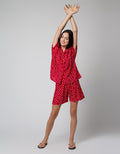 Nevada Short Sleeve Pyjama Shorts Pants Cat Poka