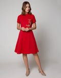 Connexion Short Sleeve Midi Dress Cny 2021 Embro Flower