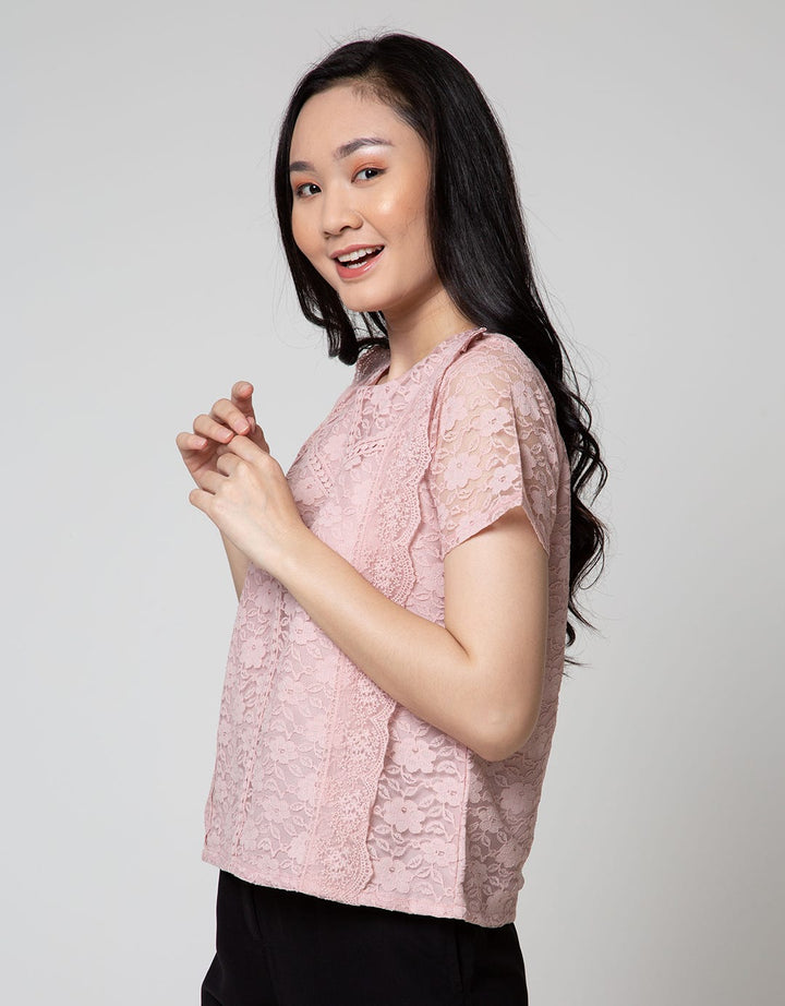 Connexion Formal Blouse Top Lace Combine Renda Cut N Sewn