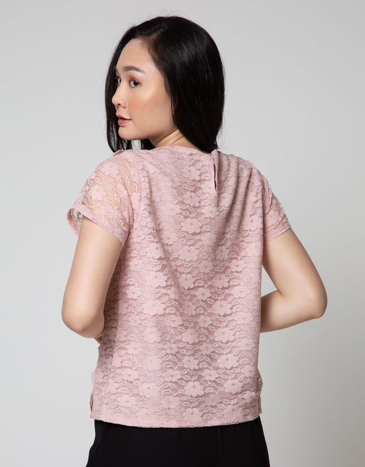 Connexion Formal Blouse Top Lace Combine Renda Cut N Sewn