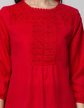 St. Yves Long Sleeve Blouse Top Lace